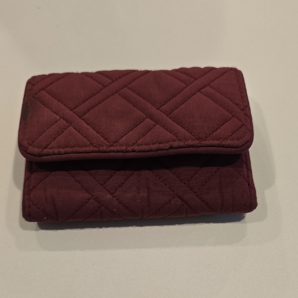 Vera Bradley Red Quilted Wallet with Geometric Design